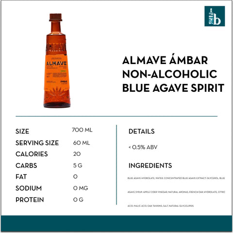 Almave Ámbar Non-Alcoholic Blue Agave Spirit - bardelia