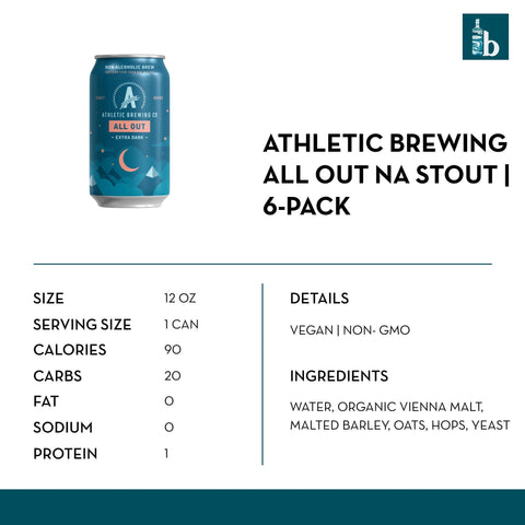 Athletic Brewing All Out Non-Alcoholic Stout (6 pack) - bardelia