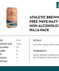 Athletic Brewing Free Wave Hazy Non-Alcoholic IPA (6 pack) - bardelia