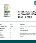 Athletic Lite Non-Alcoholic Light Beer (6 pack) - bardelia