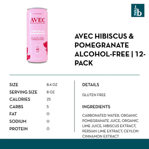 AVEC Hibiscus & Pomegranate Sparkling Beverage - bardelia