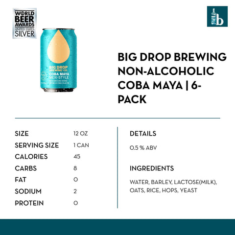 Big Drop Brewing Coba Maya Alcohol-Free Cerveza (6 pack) - bardelia