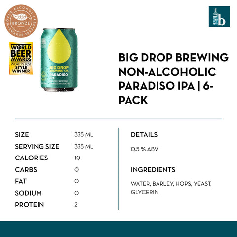 Big Drop Brewing Paradiso Alcohol-Free IPA (6 pack) - bardelia