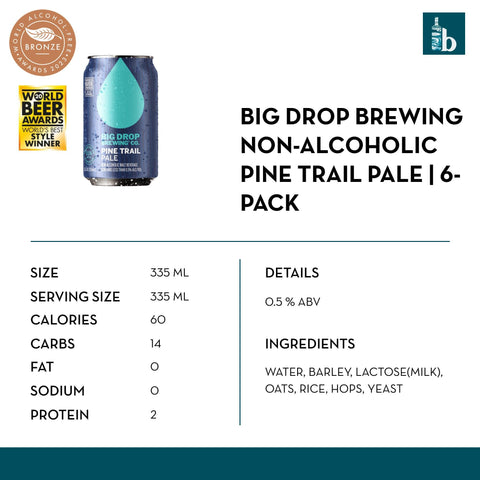 Big Drop Brewing Pine Trail Alcohol-Free Pale Ale (6 pack) - bardelia
