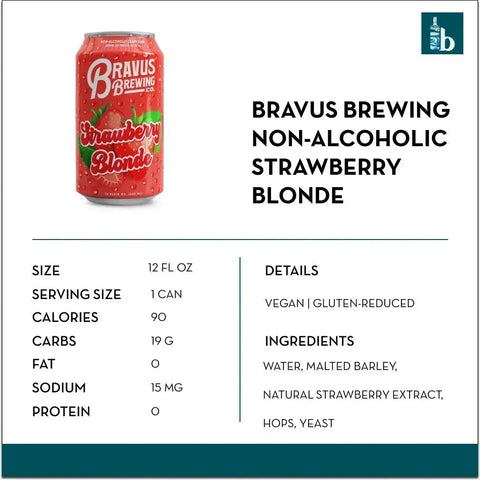 Bravus Brewing Non-Alcoholic Strawberry Ale (6 pack) - bardelia