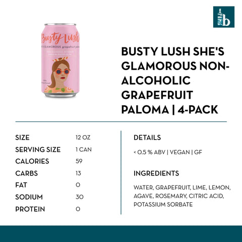 Busty Lush She's Glamorous Non-Alcoholic Grapefruit Paloma - bardelia