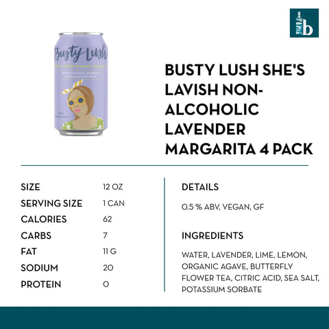 Busty Lush She's Lavish Non-Alcoholic Lavender Margarita (4 pack) - bardelia