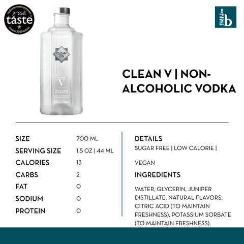 CleanCo Clean V Non-Alcoholic Vodka - bardelia