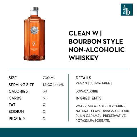CleanCo Clean W Non-Alcoholic Whiskey - bardelia