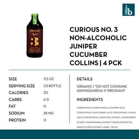 Curious Elixir - No. 3 Non-Alcoholic Juniper Cucumber Collins - bardelia