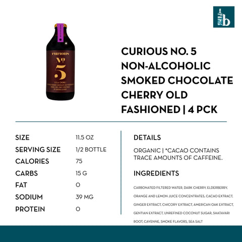 Curious Elixir - No 5 Non-Alcoholic Smoked Chocolate Cherry Old Fashioned - bardelia