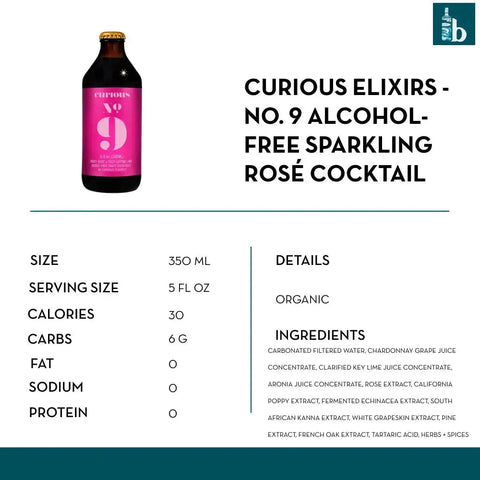 Curious Elixirs - No. 9 Alcohol-Free Sparkling Rosé Cocktail - bardelia