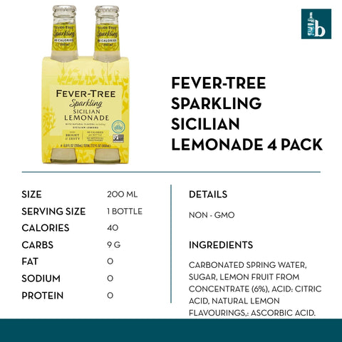 Fever-Tree Sparkling Sicilian Lemon Tonic Water - bardelia