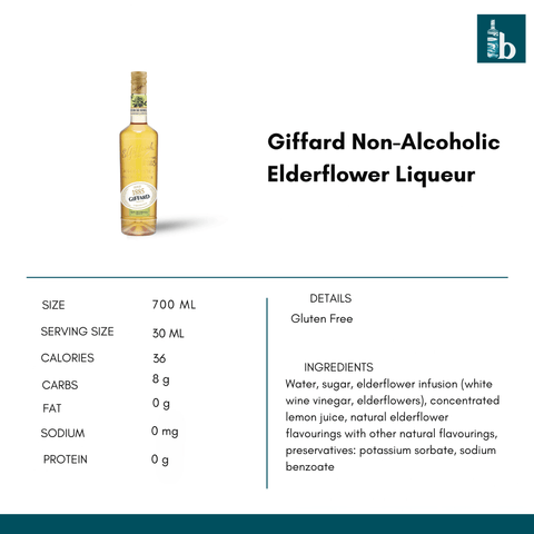 Giffard Non-Alcoholic Elderflower Liqueur - bardelia