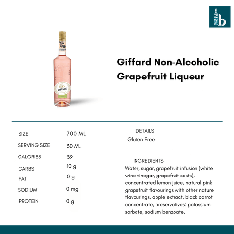 Giffard Non-Alcoholic Grapefruit Liqueur - bardelia