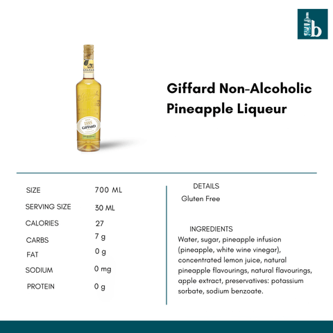 Giffard Non-Alcoholic Pineapple Liqueur - bardelia