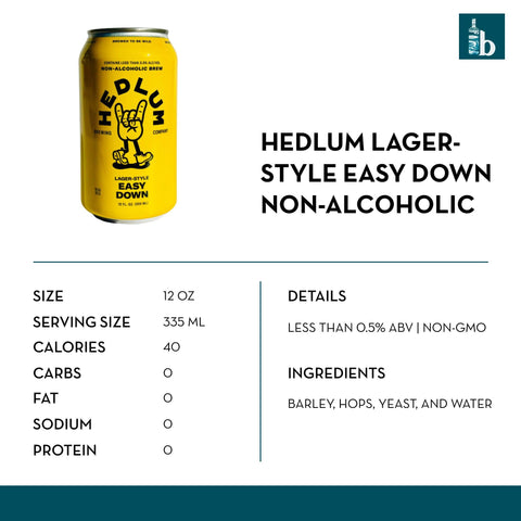 Hedlum Easy Down Non-Alcoholic Lager - bardelia