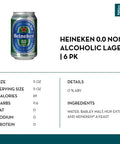 Heineken 0.0 Non-Alcoholic Beer (6 pack cans) - bardelia