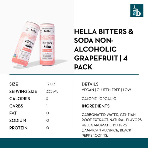 Hella Bitters & Soda Non-Alcoholic Grapefruit - bardelia