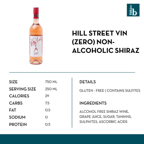 Hill Street Vin (Zero) Non-Alcoholic Shiraz - bardelia