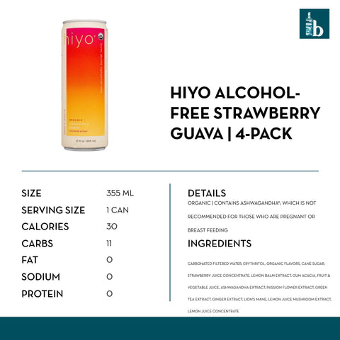Hiyo Alcohol-Free Strawberry Guava (4 pack) - bardelia