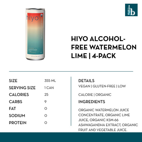 Hiyo Alcohol-Free Watermelon Lime (4 pack) - bardelia