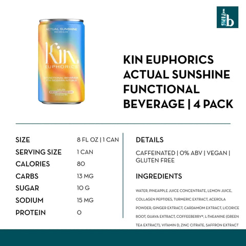 Kin Euphorics - Kin Actual Sunshine Non-Alcoholic Beverage - bardelia