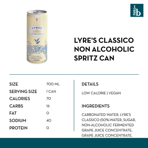 Lyre's Classico Non-Alcoholic Can (4 pack) - bardelia