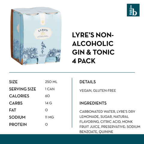 Lyre's Non-Alcoholic Gin & Tonic - bardelia