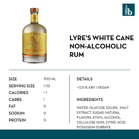 Lyre's White Cane Non-Alcoholic Rum - bardelia