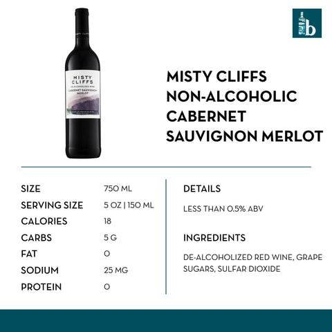 Misty Cliffs Non-Alcoholic Cabernet Sauvignon Merlot - bardelia
