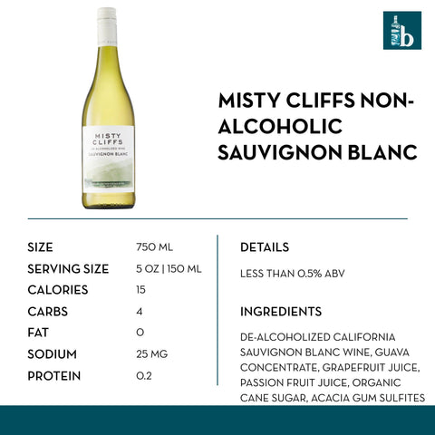 Misty Cliffs Non-Alcoholic Sauvignon Blanc - bardelia