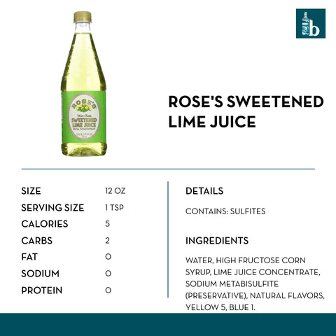 Rose's Sweetened Lime Juice - bardelia