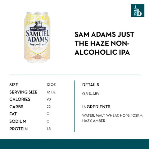 Sam Adams Just the Haze Non-Alcoholic Beer (6 pack) - bardelia