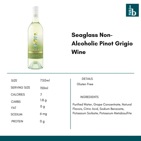 Seaglass Non-Alcoholic Pinot Grigio Wine - bardelia