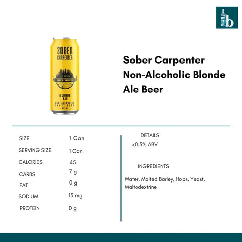 Sober Carpenter Non-Alcoholic Blonde Ale Beer - bardelia