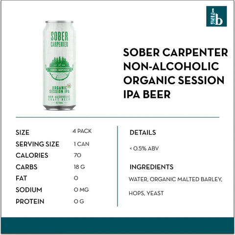 Sober Carpenter Non-Alcoholic Organic Session IPA Beer - bardelia