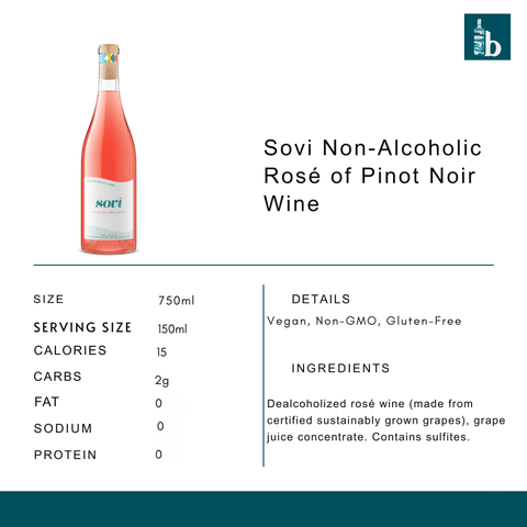 Sovi Non-Alcoholic Rosé of Pinot Noir Wine - bardelia