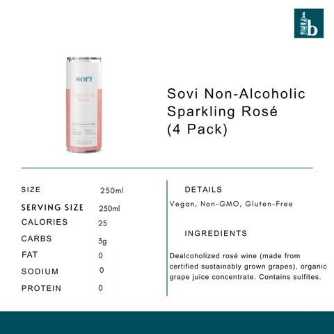 Sovi Non-Alcoholic Sparkling Rosé (4 Pack) - bardelia