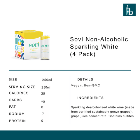 Sovi Non-Alcoholic Sparkling White (4 Pack) - bardelia