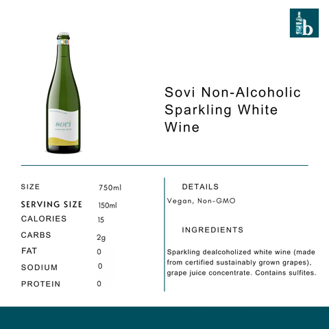 Sovi Non-Alcoholic Sparkling White Wine - bardelia