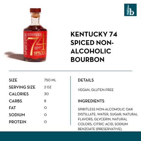 Spiritless Kentucky 74 Spiced Non-Alcoholic Bourbon - bardelia
