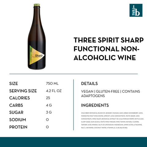 Three Spirit Non-Alcoholic Blurred Vines Sharp Wine - bardelia
