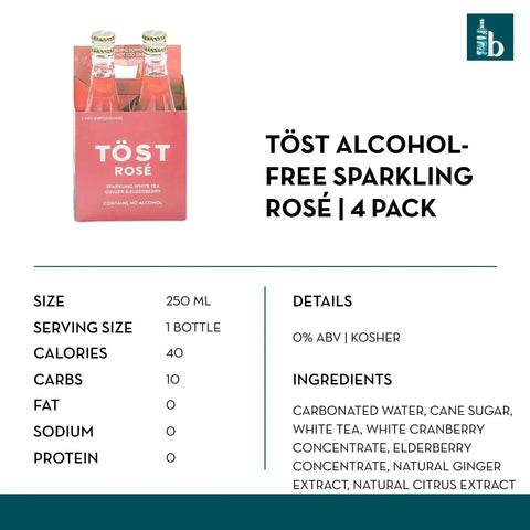 Töst Non-Alcoholic Sparkling Rosé (4 Pack) - bardelia