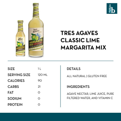 Tres Agaves Classic Lime Margarita Mix - bardelia
