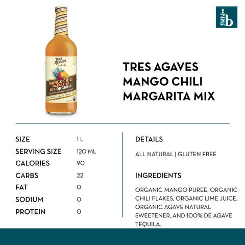 Tres Agaves Mango Chili Margarita Mix - bardelia