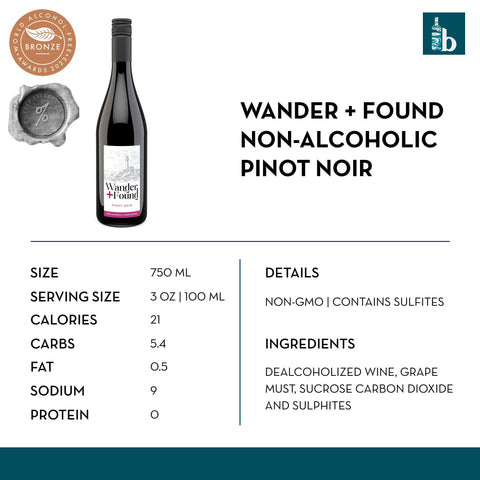 Wander + Found Non-Alcoholic Pinot Noir - bardelia