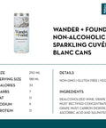 Wander + Found Non-Alcoholic Sparkling Cuvée Blanc Cans - bardelia