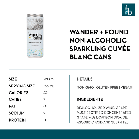 Wander + Found Non-Alcoholic Sparkling Cuvée Blanc Cans - bardelia
