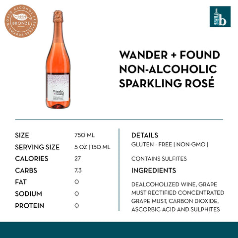Wander + Found Non-Alcoholic Sparkling Rosé - bardelia